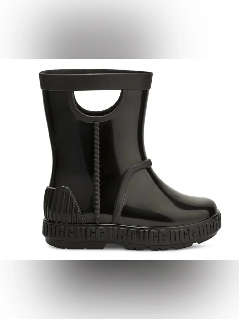 NWB UGG Drizlita Toddler Black Glossy Pull-On Rain Boots